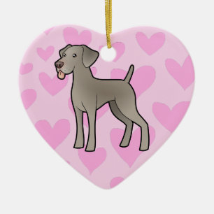 Weimaraner Love (add your own message) Ceramic Ornament