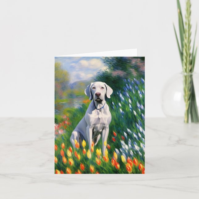 Weimaraner Monet Blank Carte pour notes (Devant)