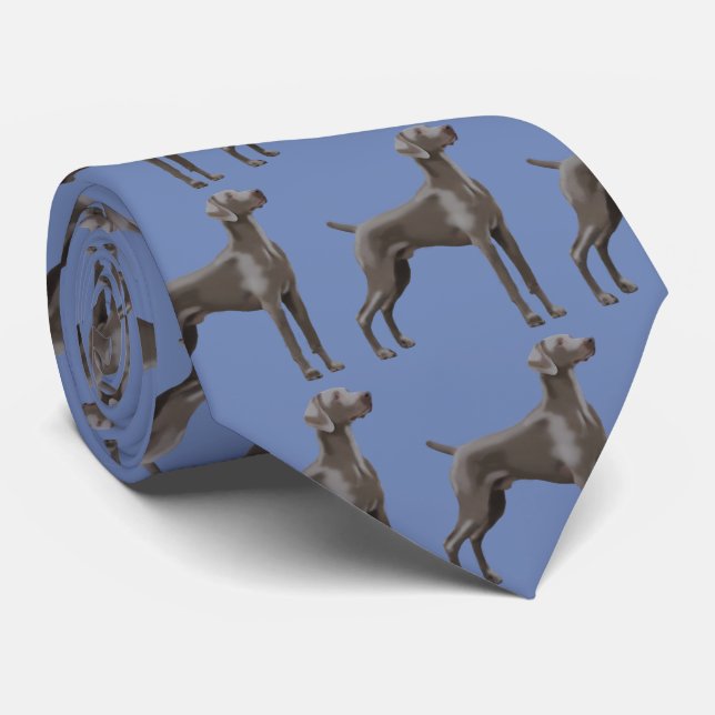 Weimaraner Neck Tie Dresden Blue (Rolled)