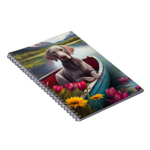 Weimaraner on a Paddle: A Scenic Adventure Notebook