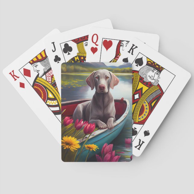 Weimaraner on a Paddle: A Scenic Adventure Playing Cards (Back)