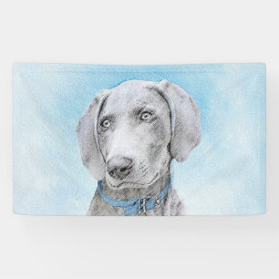 Weimaraner Painting - Cute Original Dog Art Banner