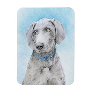 Weimaraner Painting - Cute Original Dog Art Magnet