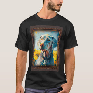 Weimaraner Painting Sunflower Flower Mom Women Flo T-Shirt