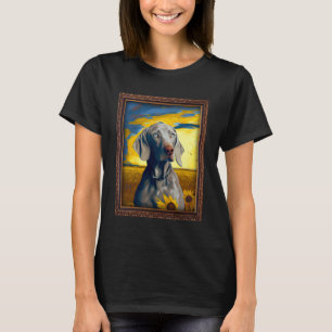 Weimaraner Painting Sunflower Flower Mom Women Flo T-Shirt