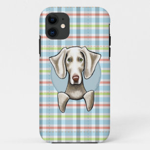 Weimaraner Pale Plaid iPhone 11 Case