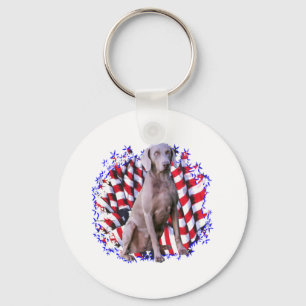 Weimaraner Patriot Keychain