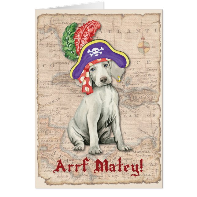 Weimaraner Pirate Card (Front)