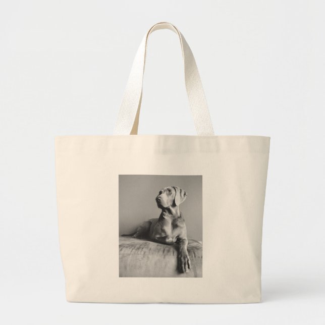 Weimaraner Portrait Large Tote Bag (Front)