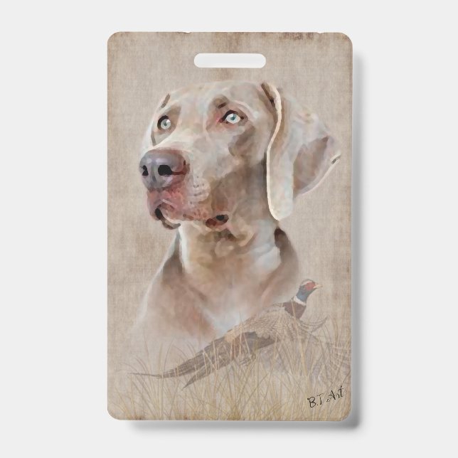 Weimaraner Poster Canvas Print Tapestry Acrylic Pr Badge (Front)