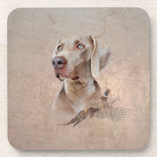 Weimaraner Poster Canvas Print Tapestry Acrylic Pr Coaster (Front)
