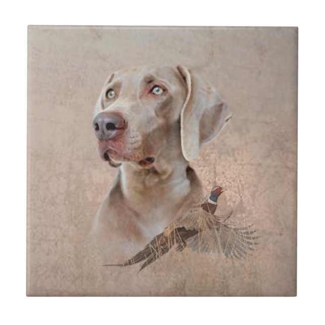 Weimaraner Poster Canvas Print Tapestry Acrylic Pr Tile (Front)