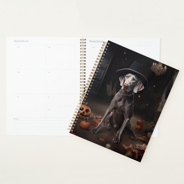 Weimaraner Pumpkins Halloween Scary Planner (Display)