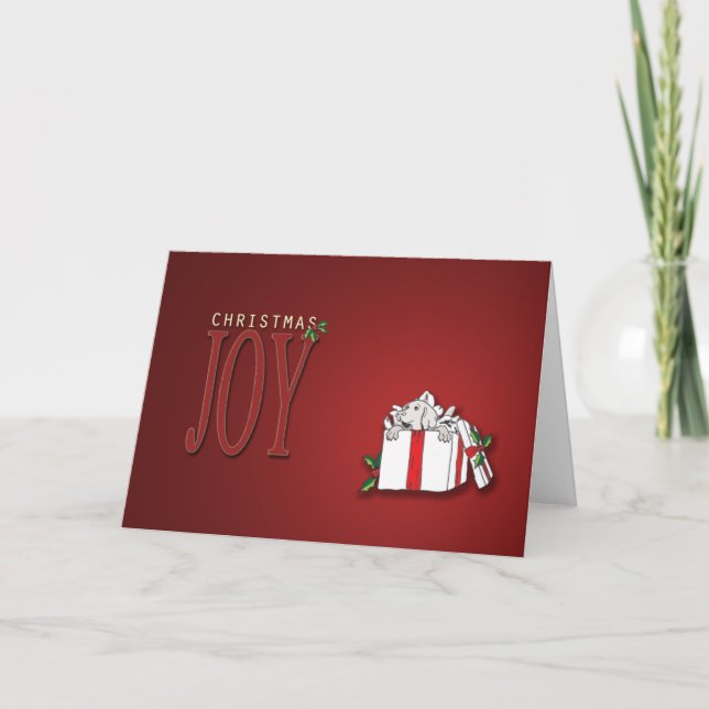 Weimaraner Puppy Christmas Holiday Card (Front)