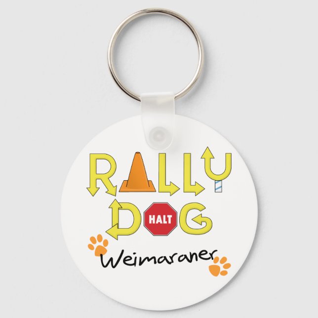 Weimaraner Rally Dog Keychain (Front)
