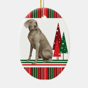 Weimaraner Retro Christmas Ornament