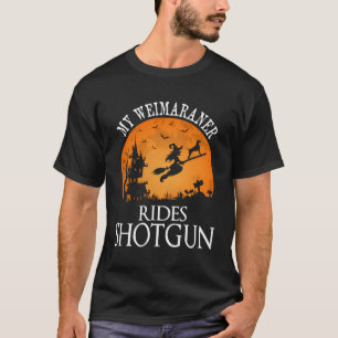Weimaraner Rides Shotgun Dog Lover Party T-Shirt