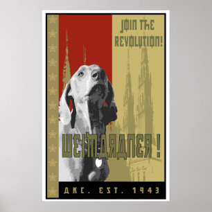 Weimaraner Russian Poster Art Print