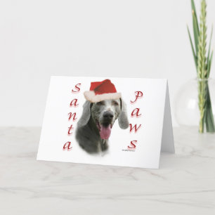 Weimaraner Santa Paws Holiday Card
