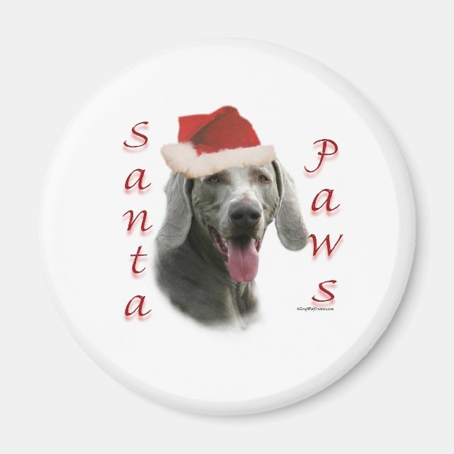 Weimaraner Santa Paws Magnet (Front)