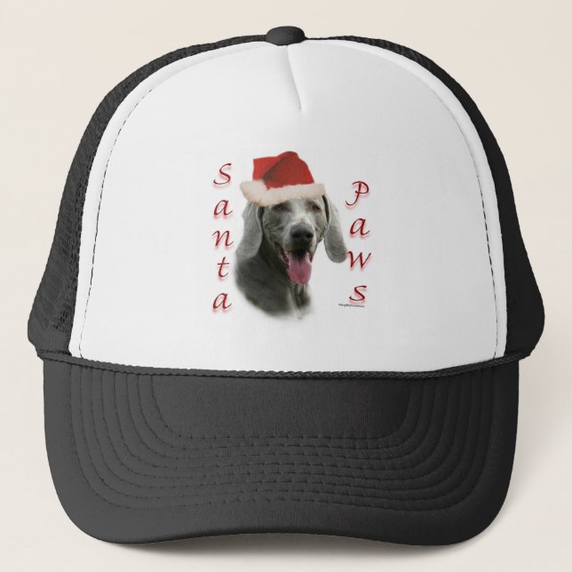 Weimaraner Santa Paws Trucker Hat (Front)