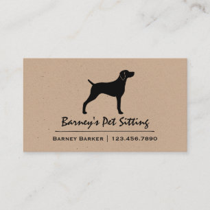Weimaraner Silhouette Pet Dog   Animal Services Business Card