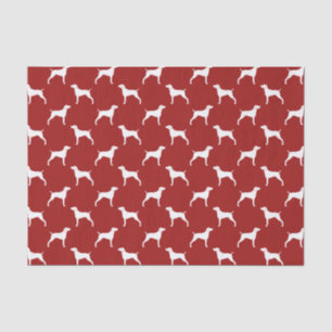 Weimaraner Silhouettes Pattern Red Tissue Paper