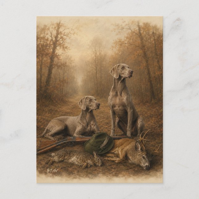 Weimaraner – Silver Ghost Hunter  Postcard (Front)