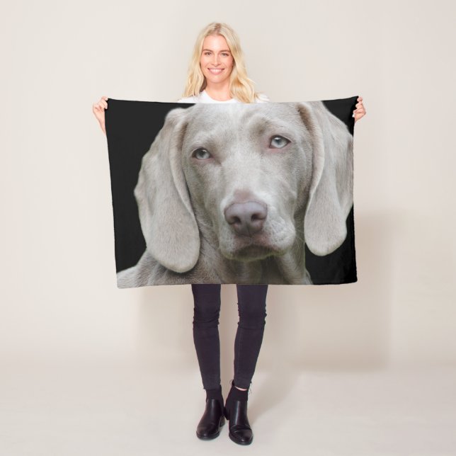 Weimaraner Silver Grey Fleece Blanket (In Situ)