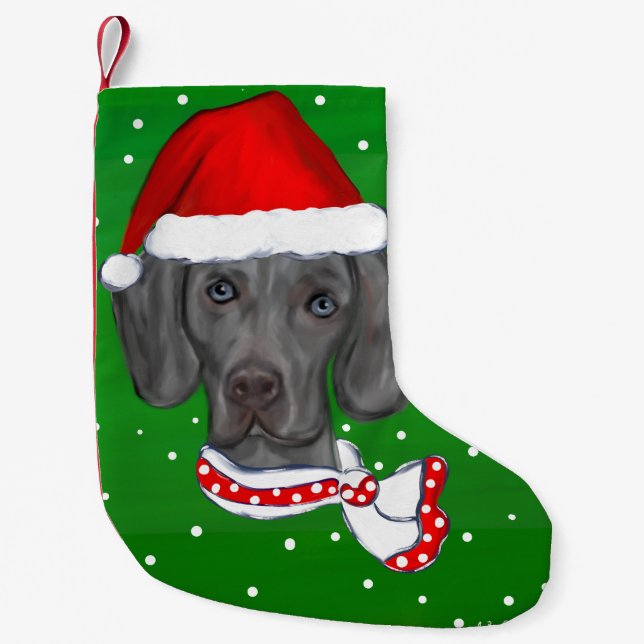 WEIMARANER SMALL CHRISTMAS STOCKING (Front)