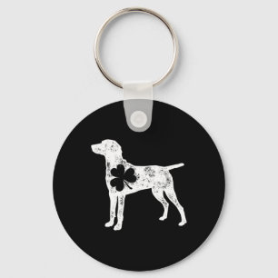 Weimaraner St Patricks Day Boys Kids Girls Shamroc Keychain