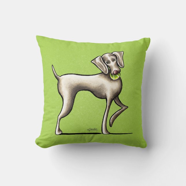 Weimaraner Tennis Pro Throw Pillow (Front)