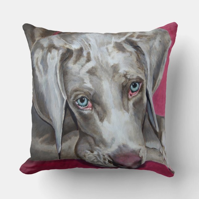 Weimaraner Throw Pillow (Front)