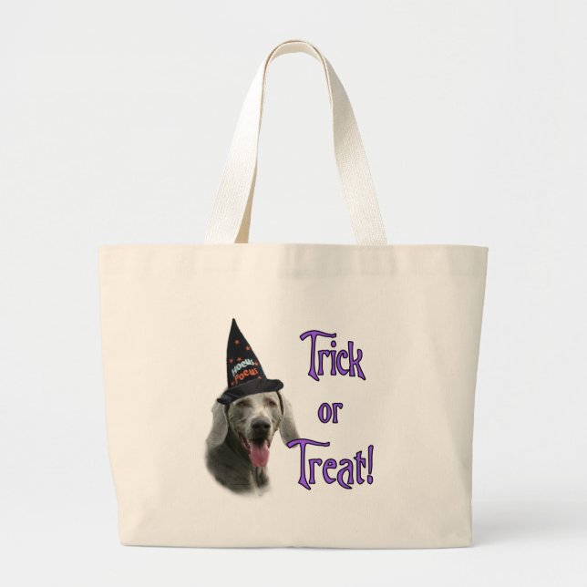 Weimaraner Trick Large Tote Bag (Front)