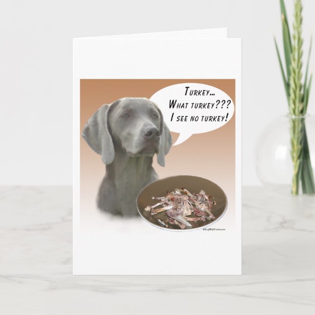 Weimaraner Turkey Card (Front)