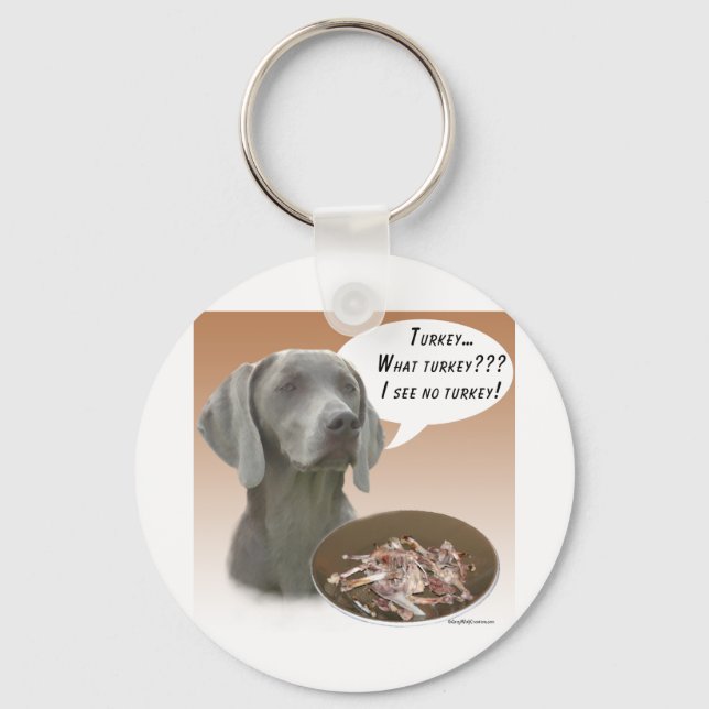 Weimaraner Turkey Keychain (Front)