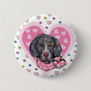Weimaraner Valentine 2 Inch Round Button
