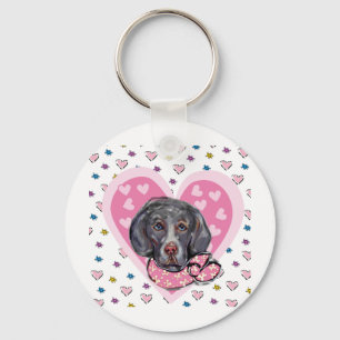Weimaraner Valentine Keychain