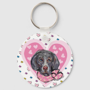Weimaraner Valentine Keychain