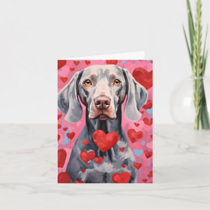 Weimaraner Valentines day Card