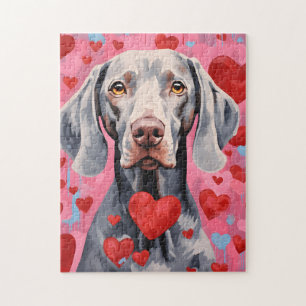 Weimaraner Valentines day Jigsaw Puzzle