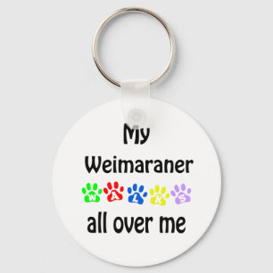 Weimaraner Walks Design Keychain
