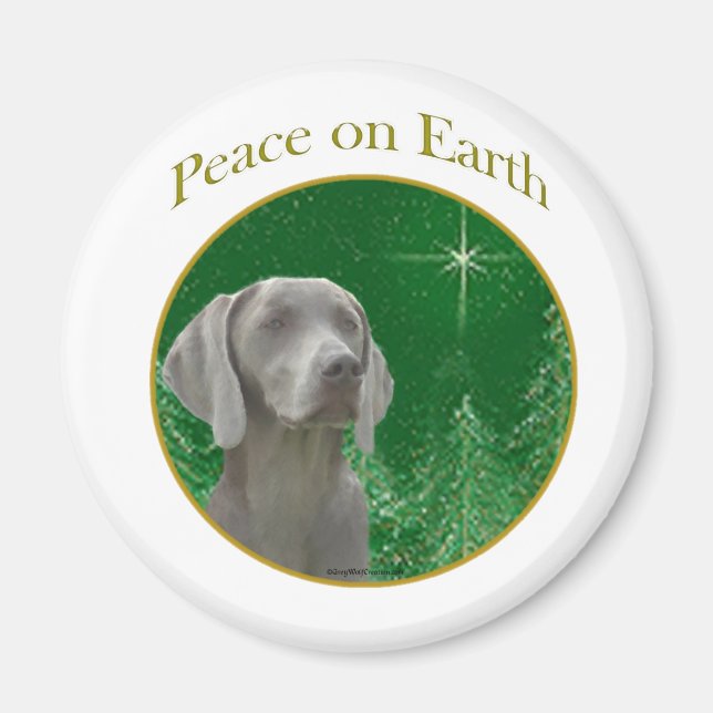 Weimeraner Peace on Earth - Magnet (Front)
