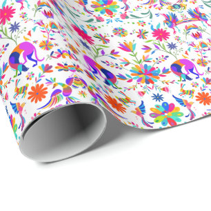 Weims, Rabbits, & Birds Otomi styled pattern  Wrapping Paper