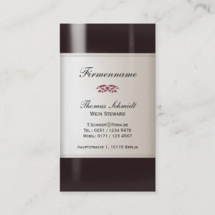 Wein Steward Visitenkarte Business Card