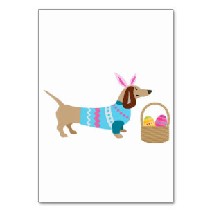 Weiner Daschund Easter Doxie In Dog Table Number