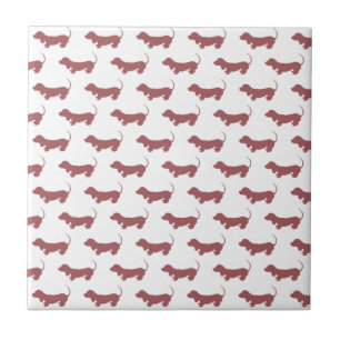 Weiner Dog Dachshund Pattern Tile
