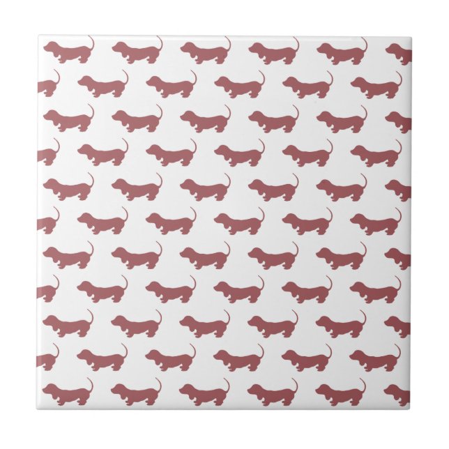 Weiner Dog Dachshund Pattern Tile (Front)