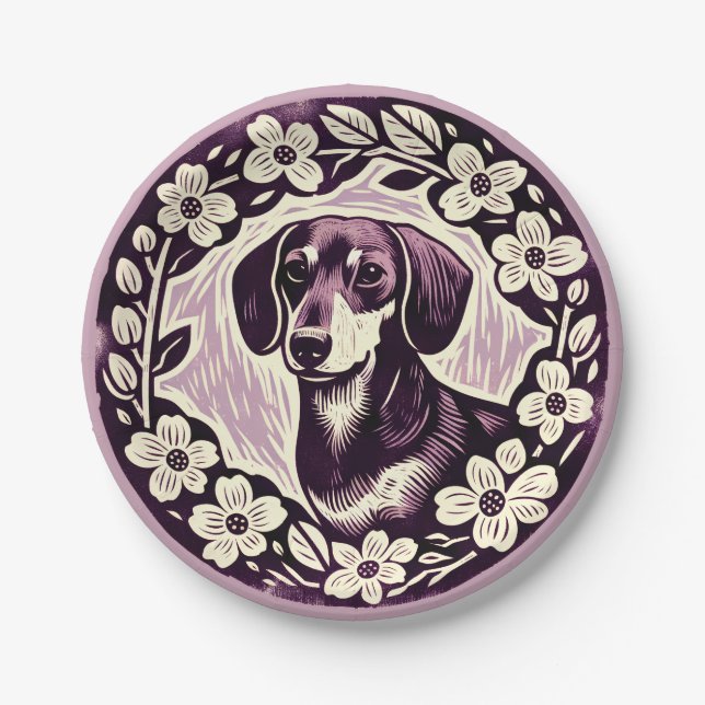 Weiner Dog Dachshund Sausage dogs pet              Paper Plate (Front)