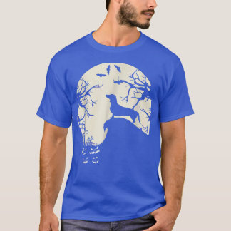 Weiner Dog In The Moon Dachshund Halloween Pumpkin T-Shirt